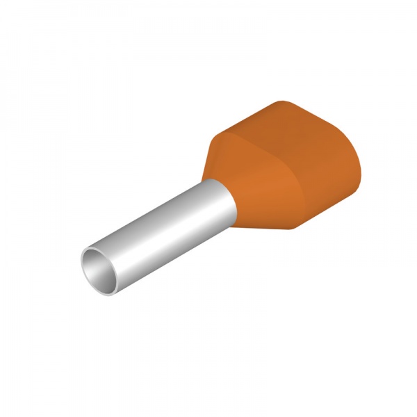 9018590000 WEIDMULLER Кабельный наконечник, Двойной наконечник, 4 mm², Длина зачистки изоляции: 15 mm, оранжевый