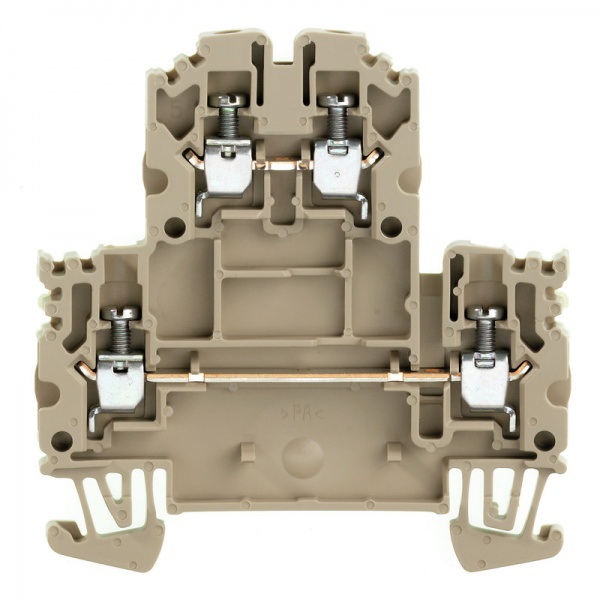 1041600000 WEIDMULLER Многоуровневая модульная клемма, Винтовое соединение, 2.5 mm², 800 V, 24 A, Количество уровней: 2, Темно-бежевый