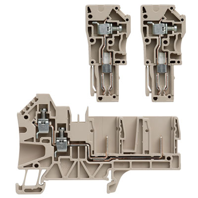1107680000 WEIDMULLER Проходная клеммная колодка, Винтовое соединение, 4 mm², 800 V, 32 A, Количество соединений: 4