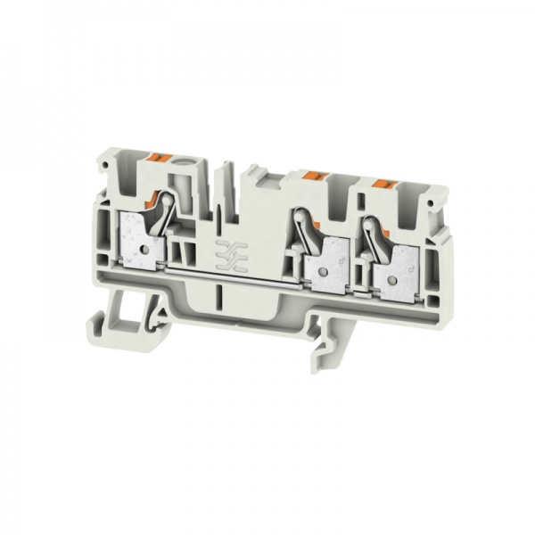 2051460000 WEIDMULLER Проходная клеммная колодка, PUSH IN, 4 mm², 800 V, 32 A, Количество соединений: 3
