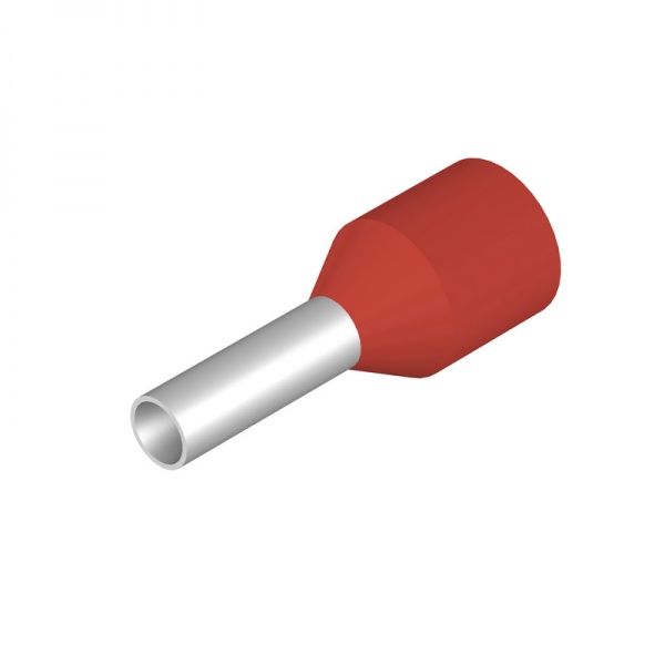 9025690000 WEIDMULLER Кабельный наконечник, изолированный, 1.5 mm², Длина зачистки изоляции: 8 mm, красный