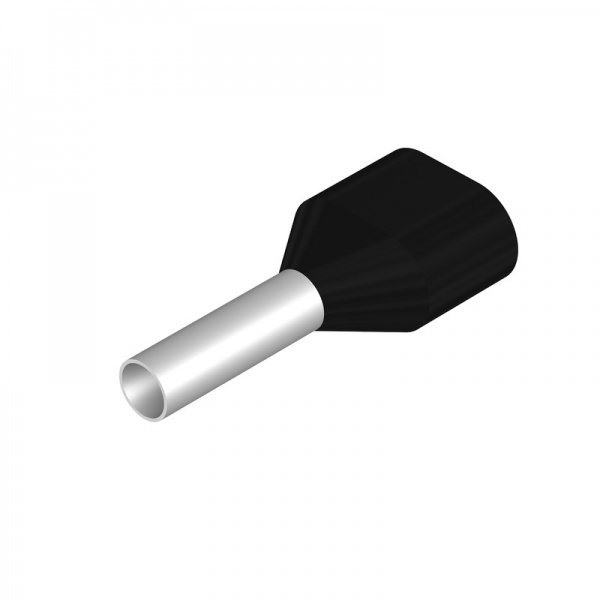 9037470000 WEIDMULLER Кабельный наконечник, Двойной наконечник, 1.5 mm², Длина зачистки изоляции: 11 mm, черный
