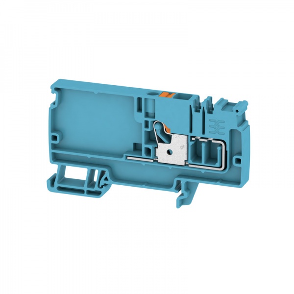 2522720000 WEIDMULLER Клемма питания, PUSH IN, 6 mm², 500 V, 41 A, Количество потенциалов на уровень: 1, TS 35, синий, Цвет элементов управления: оранжевый