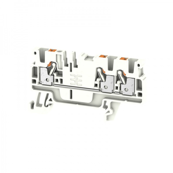 1521890000 WEIDMULLER Проходная клеммная колодка, PUSH IN, 2.5 mm², 800 V, 24 A, Количество соединений: 3