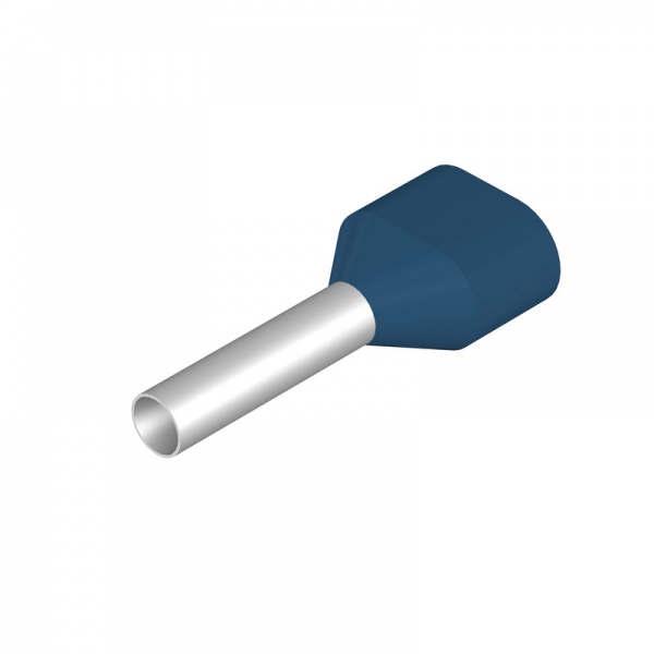 9004740000 WEIDMULLER Кабельный наконечник, Двойной наконечник, 2.5 mm², Длина зачистки изоляции: 15 mm, синий