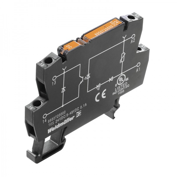 8951140000 WEIDMULLER Твердотельные реле, 110 V DC ±20 %, Варистор, Защита от переполюсовки , 1 Нормально разомкнутый контакт (Симистор (нулевой перекрестный переключатель)