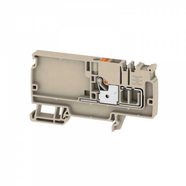2503650000 WEIDMULLER Клемма питания, PUSH IN, 6 mm², 500 V, 41 A, Количество потенциалов на уровень: 1, TS 35, Темно-бежевый, Цвет элементов управления: оранжевый