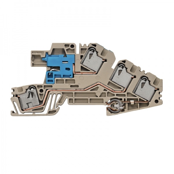 1837060000 WEIDMULLER Клеммная колодка многоуровневой установки, PUSH IN, 4 mm², 400 V, 32 A, Количество соединений: 5, Количество уровней: 3, Темно-бежевый