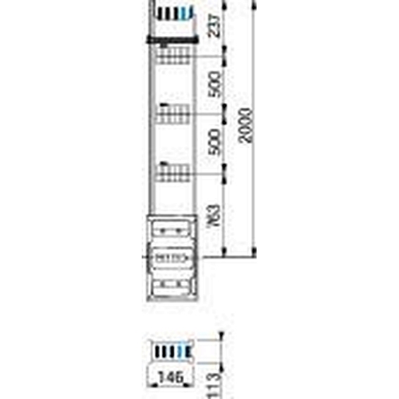 KSA630EV4203 Schneider Electric СЕКЦИЯ РАСПР. ВЕРТ. 630А, 2М