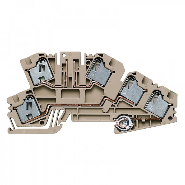 1899220000 WEIDMULLER Клемма для проведения проверок, PUSH IN, 4 mm², 400 V, 20 A, без, Поперечное разделение: без, TS 35, Темно-бежевый