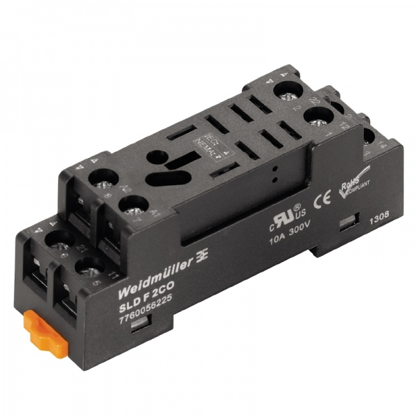 7760056225 WEIDMULLER Разъем реле, IP10, 2 Переключающий контакт , 10 A, Винтовое соединение