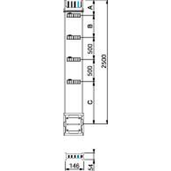 KSA100EV4254 Schneider Electric СЕКЦИЯ РАСПР. ВЕРТ. 100А, 2,5М