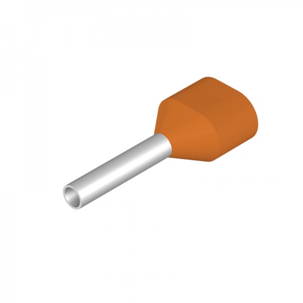 9037200000 WEIDMULLER Кабельный наконечник, Двойной наконечник, 0.5 mm², Длина зачистки изоляции: 11 mm, оранжевый