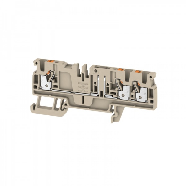 1989940000 WEIDMULLER Клемма для проведения проверок, PUSH IN, 2.5 mm², 500 V, 20 A, Поперечное разделение: без, встроенное испытательное гнездо: Да, TS 35, Темно-бежевый