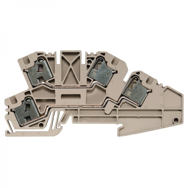 1882590000 WEIDMULLER Клеммная колодка многоуровневой установки, PUSH IN, 4 mm², 400 V, 32 A, Количество соединений: 4, Количество уровней: 2, Темно-бежевый