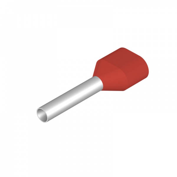 9037300000 WEIDMULLER Кабельный наконечник, Двойной наконечник, 1.5 mm², Длина зачистки изоляции: 15 mm, красный