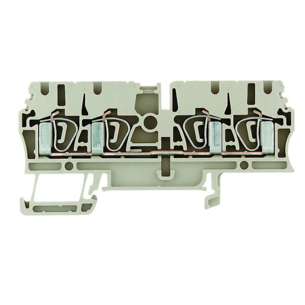 1608570000 WEIDMULLER Проходная клеммная колодка, Пружинное соединение, 2.5 mm², 800 V, 24 A, Количество соединений: 4